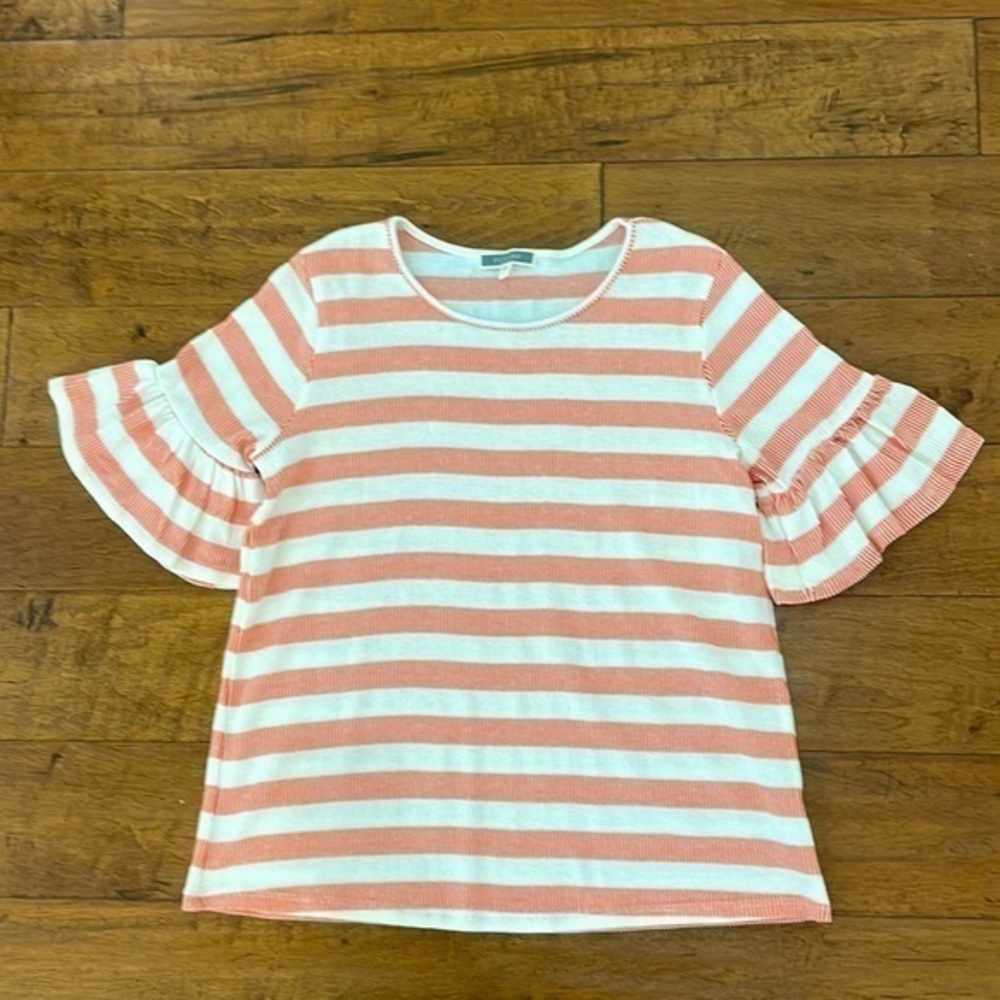 Pleione Striped Knitted Top with Bell Sleeves - NWOT